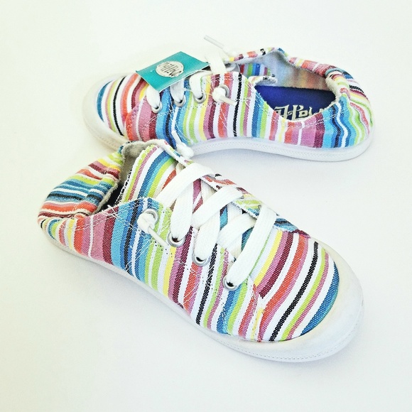 SOLD-Mad Paw size 2 Striped canvas sneakers - Picture 2 of 4